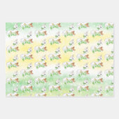 Feuille De Papier Cadeau Carton mignon Llama jaune et vert (Devant)
