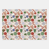 Feuille De Papier Cadeau Carton mignon Noël Sucre Cookie (Devant)