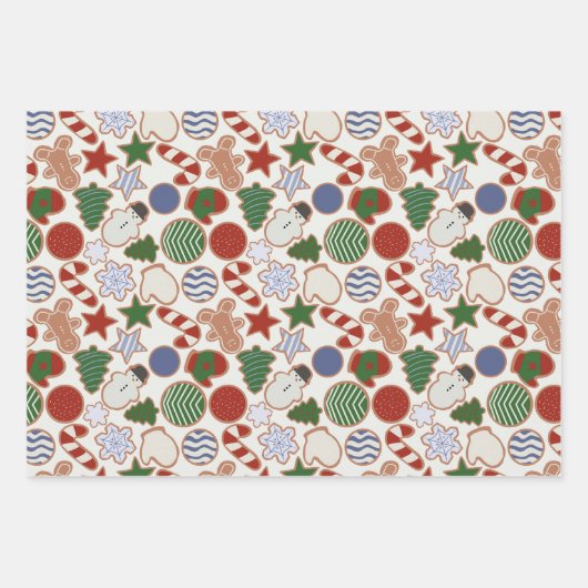 Feuille De Papier Cadeau Carton mignon Noël Sucre Cookie (Devant)