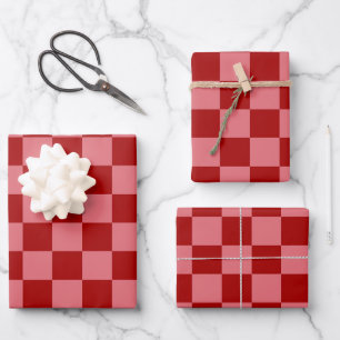 Feuille De Papier Cadeau Carton rouge et rose bonbon