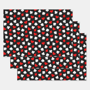 Feuille De Papier Cadeau Casino noir rouge et blanc