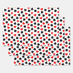 Feuille De Papier Cadeau Casino noir rouge et blanc