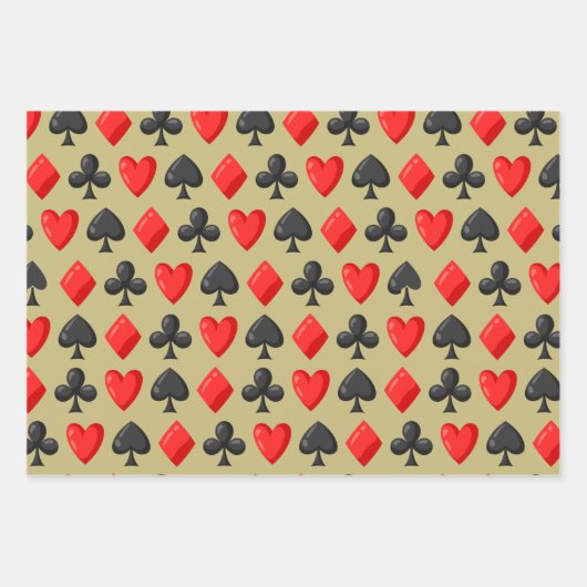 Feuille De Papier Cadeau Casino Red, Black et Gold Card Costume Jeu (Devant 2)