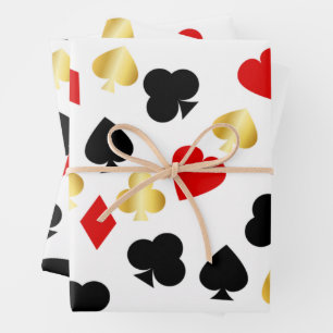 Feuille De Papier Cadeau Casino Red, Black et Gold Card Costume Jeu