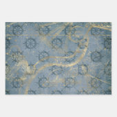 Feuille De Papier Cadeau Casque de navire en bleu (Devant 3)