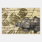 Feuille De Papier Cadeau Casque de plongée antique et algues (Devant 2)