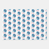 Feuille De Papier Cadeau Casque Ole Miss Football | Bleu clair (Devant 3)