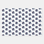 Feuille De Papier Cadeau Casque Ole Miss Football | bleu foncé (Devant 2)