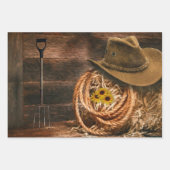 Feuille De Papier Cadeau Casquette Cowboy (Devant 3)