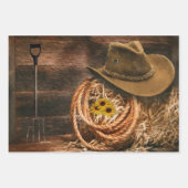 Feuille De Papier Cadeau Casquette Cowboy (Devant 2)