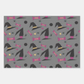 Feuille De Papier Cadeau Casquette de sorcière Halloween Candy Orange Noir  (Devant)