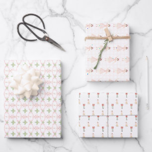 Feuille De Papier Cadeau Casse-Noisette Rose Prépa pour Fille Noël