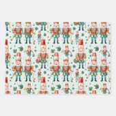 Feuille De Papier Cadeau Casse-noisette Végétation de Noël & Plaid (Devant)