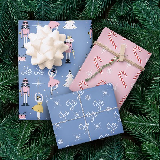 Feuille De Papier Cadeau Casse-noix Candycane Ballet Noël