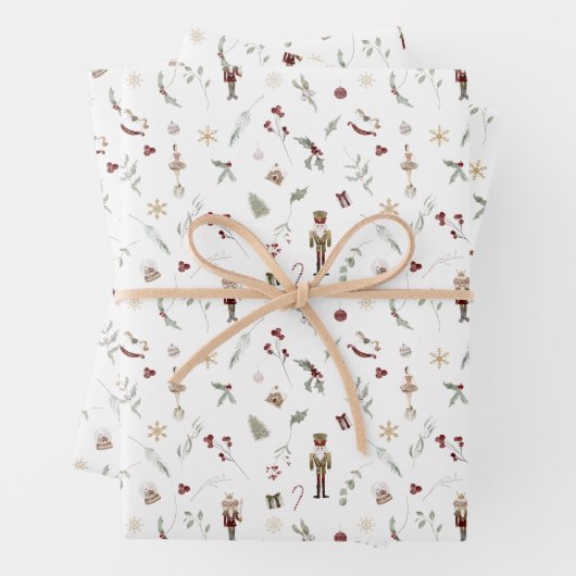 Feuille De Papier Cadeau Casse-noix moderne Ballerina Souris King Noël (En situation)