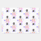 Feuille De Papier Cadeau Casse-noix traditionnel rose et Lilac (Devant)