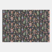 Feuille De Papier Cadeau Casse-noix Trio Plum noir vert (Devant 2)