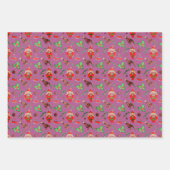 Feuille De Papier Cadeau Casse-noix Trio Plum noir vert (Devant)