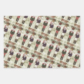 Feuille De Papier Cadeau Casse-noix Trio Plum noir vert (Devant 3)