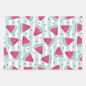 Feuille De Papier Cadeau Castèque rose et bleu set 3 (Devant)
