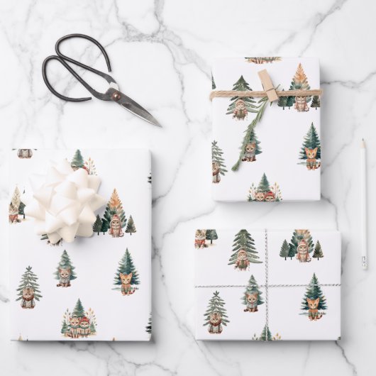 Feuille De Papier Cadeau Cat Christmas Wrapping Paper (Recto)