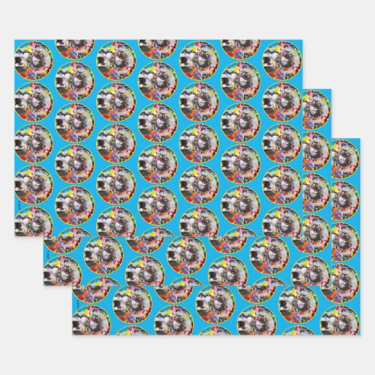 Feuille De Papier Cadeau Cat In Party Cone (Lot)