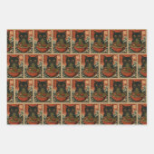 Feuille De Papier Cadeau Cat Ramen Japonais drôle Graphisme Kawaii Cat Anim (Devant 2)