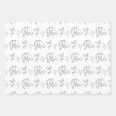 Feuille De Papier Cadeau Cat rose Noël Fête légère (Devant 2)