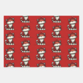 Feuille De Papier Cadeau Cat with Red Love Hearts Cute and Funny Pattern (Devant)