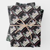 Feuille De Papier Cadeau Cats celebrating a birthday with cake and candles (En situation)