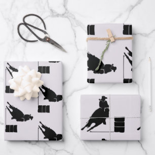 Feuille De Papier Cadeau Cavalier de barils  