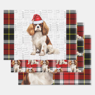 Feuille De Papier Cadeau Cavalier King Charles Christmas Chien vacances Pla