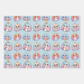 Feuille De Papier Cadeau Cavalier King Charles Pastel Motif de Noël (Devant 3)