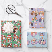 Cavalier King Charles Pastel Motif de Noël