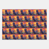 Feuille De Papier Cadeau Cavalier King Charles Spaniel Coucher de soleil / (Devant 2)