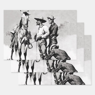 Feuille De Papier Cadeau Cavaliers du troisième régiment par Frederic Remin