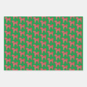 Feuille De Papier Cadeau Cavapoo Cute Chien Silhouette Green Merry Woofmas (Devant 3)