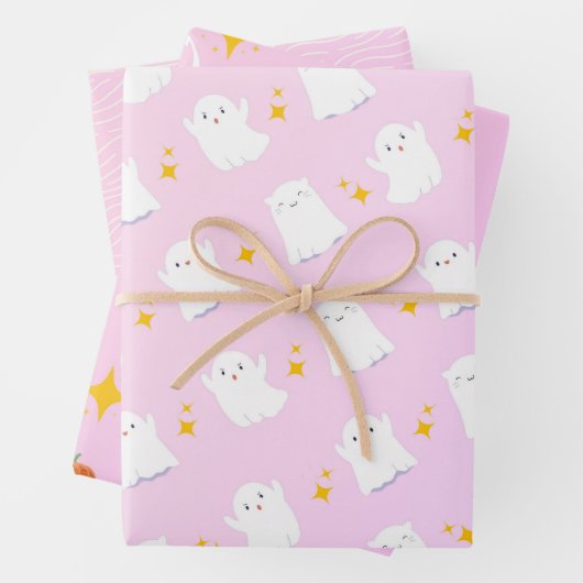 Feuille De Papier Cadeau Cawaii ghost wrapping paper (En situation)