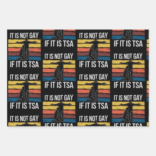 Feuille De Papier Cadeau Ce N'Est Pas Gay S'Il S'Agit De TSA Security LGBTQ (Devant)