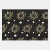 Feuille De Papier Cadeau Célébration Blanc Noir (Devant)