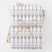 Feuille De Papier Cadeau Célébration Champagne  (En situation)