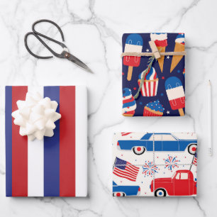 Feuille De Papier Cadeau Célébration du 4 juillet
