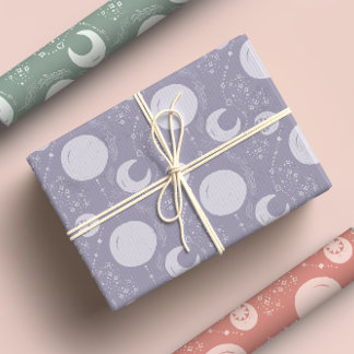 Feuille De Papier Cadeau Céleste Nuit Magique Cuisine Pastel Boho Glam
