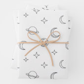 Feuille De Papier Cadeau Celestial Line Art (En situation)