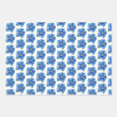 Feuille De Papier Cadeau Centre jaune fleur bleu (Devant 2)