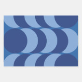 Feuille De Papier Cadeau Cercle bleu géométrique (Devant 3)