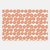 Feuille De Papier Cadeau Cercle Polka Point Imprimer Motif orange et rose (Devant 3)
