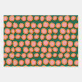 Feuille De Papier Cadeau Cercle Polka Point Imprimer Motif orange et rose (Devant)