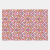 Feuille De Papier Cadeau Cercle rose et jaune Mandala (Devant)