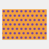 Feuille De Papier Cadeau Cercles de points Polka violet orange Motif géomét (Devant 2)